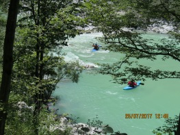 Paddlers on the river, don't you love the color of the water?