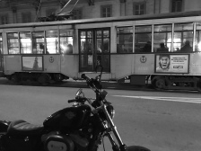 Old style trams in Milan..
